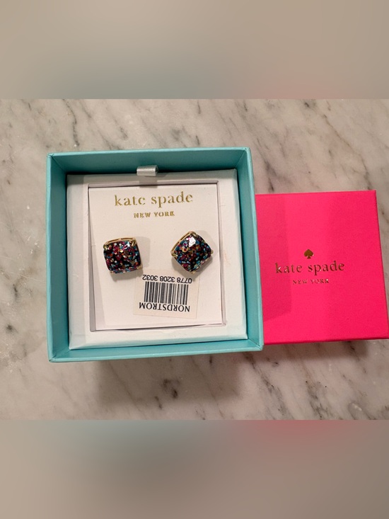 kate spade Jewelry - Kate Spade New York Brand New Glitter Crystal Square Stud Earrings